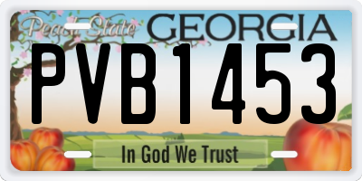 GA license plate PVB1453