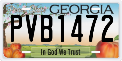 GA license plate PVB1472