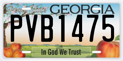GA license plate PVB1475