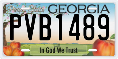 GA license plate PVB1489
