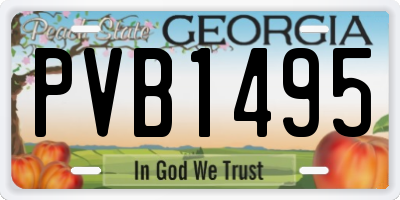 GA license plate PVB1495