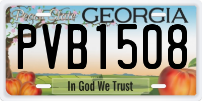 GA license plate PVB1508