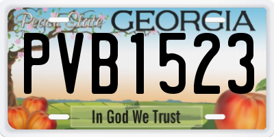 GA license plate PVB1523