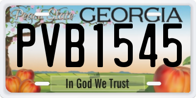 GA license plate PVB1545