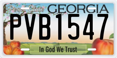 GA license plate PVB1547