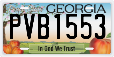 GA license plate PVB1553