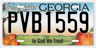 GA license plate PVB1559