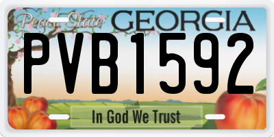GA license plate PVB1592