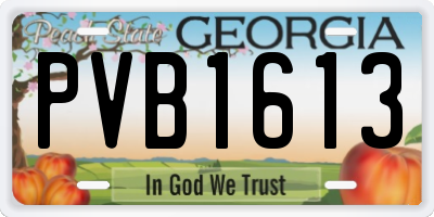 GA license plate PVB1613