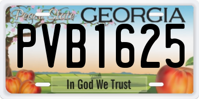 GA license plate PVB1625