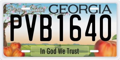 GA license plate PVB1640
