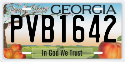 GA license plate PVB1642