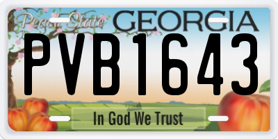 GA license plate PVB1643
