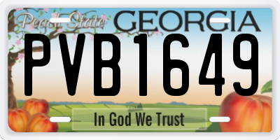GA license plate PVB1649