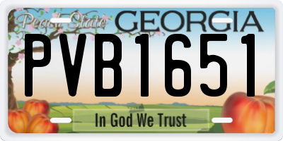 GA license plate PVB1651