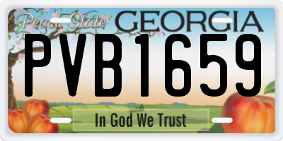GA license plate PVB1659