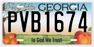GA license plate PVB1674