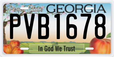 GA license plate PVB1678