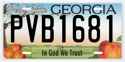 GA license plate PVB1681