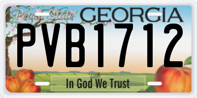 GA license plate PVB1712
