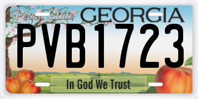GA license plate PVB1723