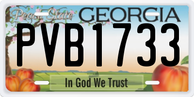 GA license plate PVB1733