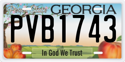 GA license plate PVB1743