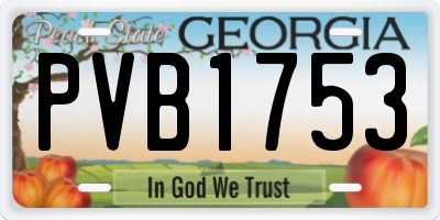 GA license plate PVB1753