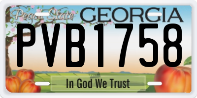 GA license plate PVB1758