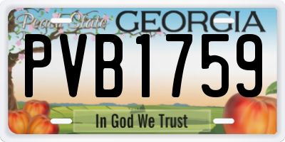 GA license plate PVB1759