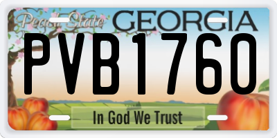 GA license plate PVB1760