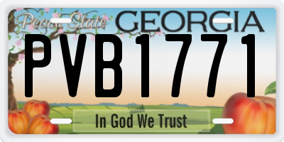 GA license plate PVB1771