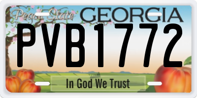 GA license plate PVB1772