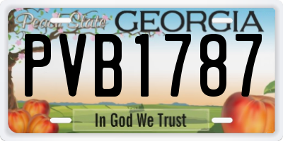 GA license plate PVB1787
