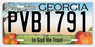 GA license plate PVB1791