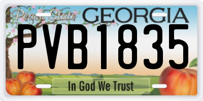 GA license plate PVB1835