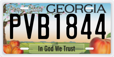 GA license plate PVB1844
