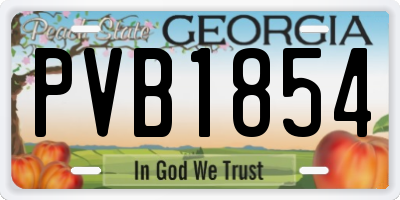 GA license plate PVB1854
