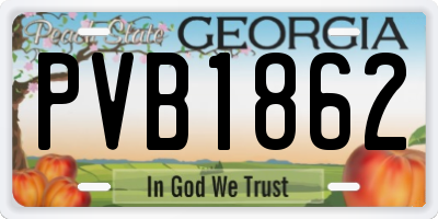 GA license plate PVB1862