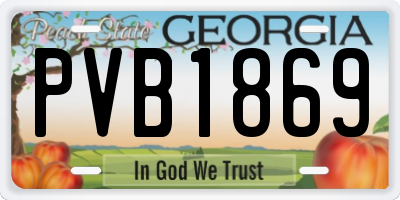 GA license plate PVB1869