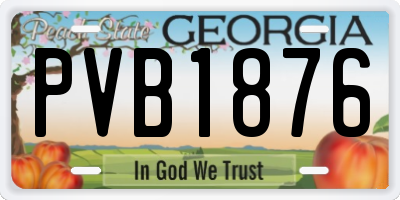 GA license plate PVB1876