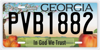 GA license plate PVB1882