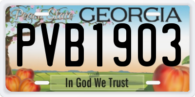 GA license plate PVB1903
