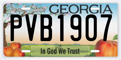 GA license plate PVB1907