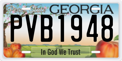 GA license plate PVB1948