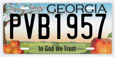 GA license plate PVB1957
