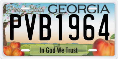 GA license plate PVB1964