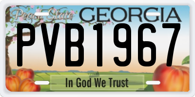 GA license plate PVB1967