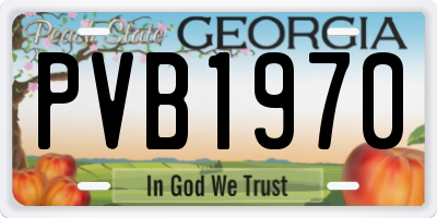 GA license plate PVB1970
