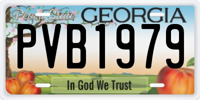 GA license plate PVB1979
